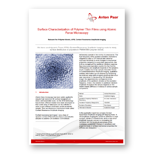 Surface Characterization of Polymer Thin Films using Atomic Force Microscopy