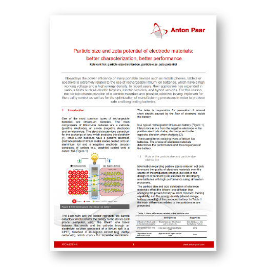 Particle size and zeta potential of electrode materials: better characterization, better performance