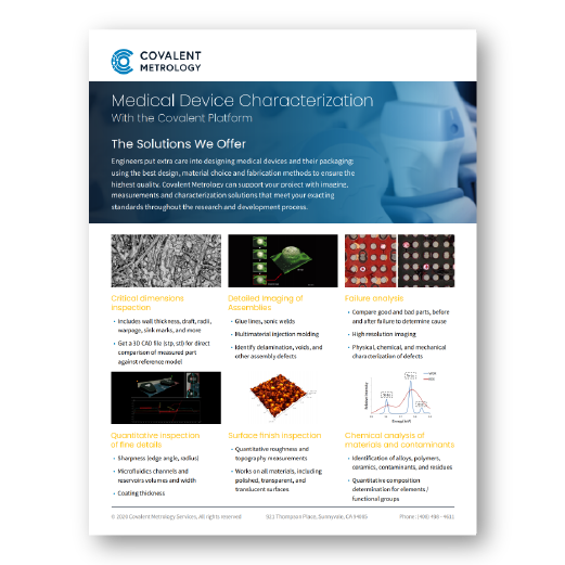 Medical Device Characterization with the Covalent Platform