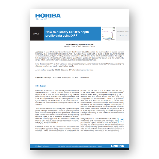 How to quantify GDOES depth  profile data using XRF