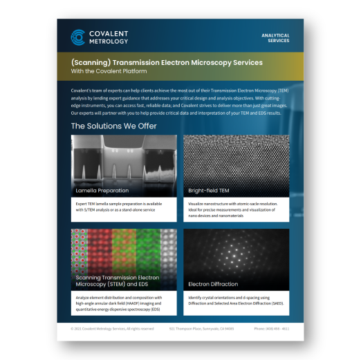(Scanning) Transmission Electron Microscopy Services