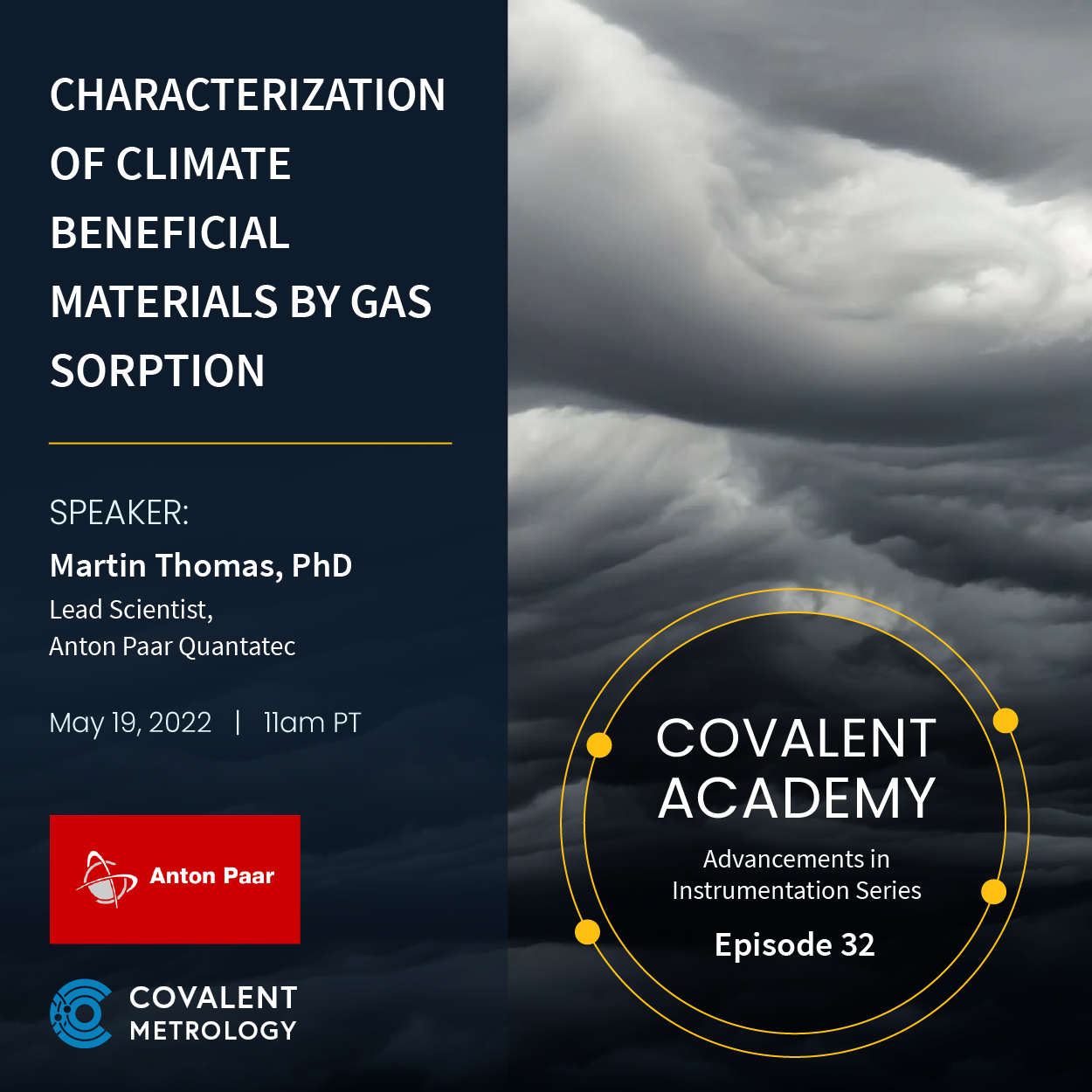Characterization of Climate Beneficial Materials by Gas Sorption